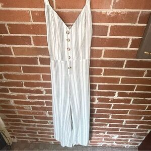 Striped White Jumpsuit